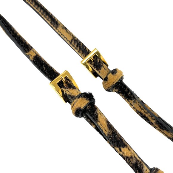 PRADA Vintage Logo Pony Hair Giraffe Crossbody Mini Bag Camel Brown [105915] - Picture 11 of 13